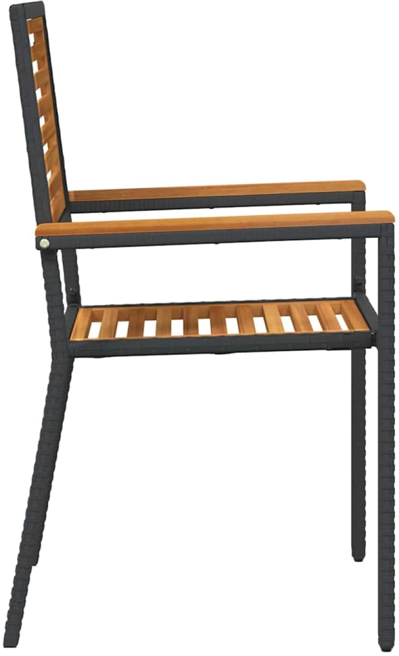 vidaXL Καρέκλες κήπου που σωριάζονται 4 pcs Καφέ και Μαύρο