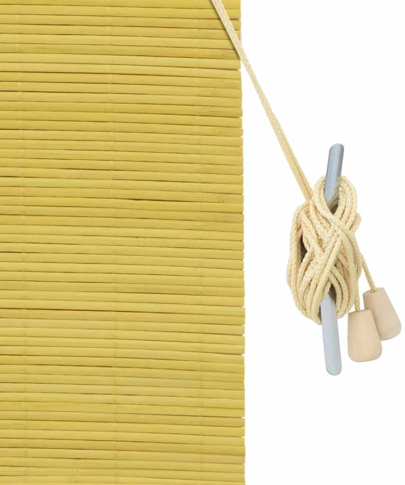 vidaXL Ρολά και Σκίες Παραθύρων με κουρτίνες Κίτρινο Μπαμπού