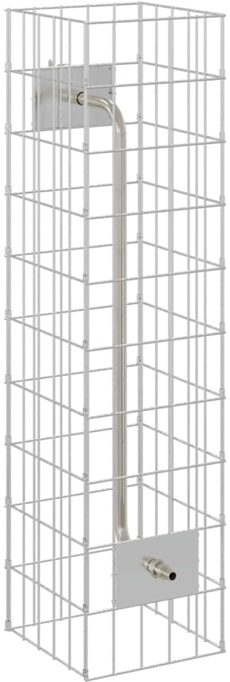vidaXL Στήλη Gabion Ασημί 25 x 25 x 100 cm Ανοξείδωτο ατσάλι