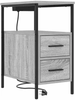 vidaXL Κομοδίνο 2 pcs Γκρι sonoma 30 x 48 x 61 εκ Επεξεργασμένο ξύλο