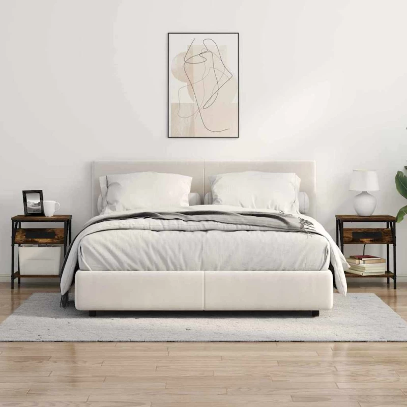 vidaXL Κομοδίνο 2 pcs Καπνιστή δρυς 38 x 30 x 48 εκ.