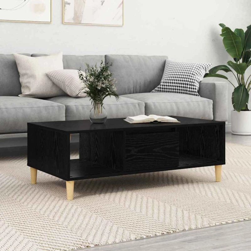 vidaXL Τραπεζάκι σαλονιού Μαύρη δρυς 103.5 x 60 x 35 εκ