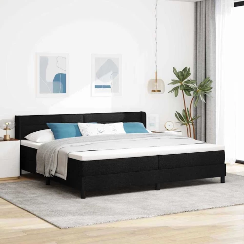 vidaXL Κρεβάτι box spring με στρώμα με στρώμα Μαύρο 200 x 200 cm