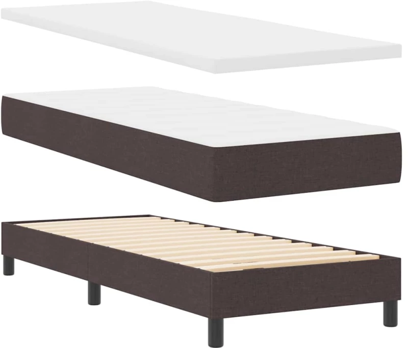 vidaXL Κρεβάτι box spring με στρώμα με στρώμα Σκούρο Καφέ 80 x 200 cm