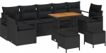 vidaXL Σετ Καναπέ Κήπου με αποθήκευση 10 pcs Μαύρο Πολυ ράταν