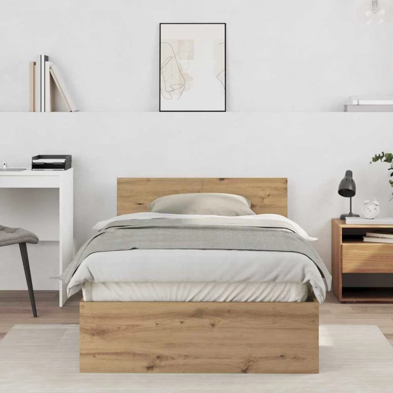 vidaXL Σκελετός Κρεβατιού Artisan Oak 100 x 200 cm Επεξεργασμένο ξύλο