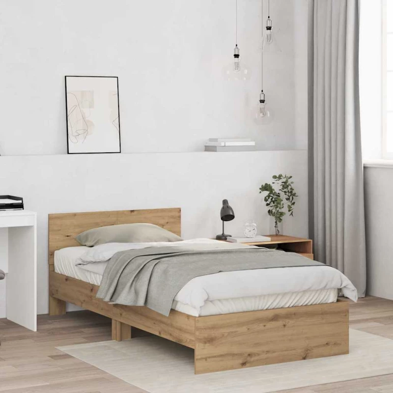 vidaXL Σκελετός Κρεβατιού Artisan Oak 100 x 200 cm Επεξεργασμένο ξύλο