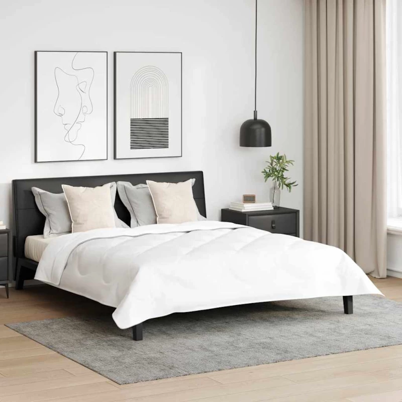 vidaXL Πάπλωμα με Μαξιλάρια Άλλο 3 pcs Λευκό 200 x 200 cm Μικροΐνες