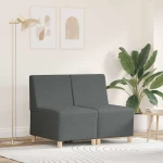 vidaXL Μοναδικός Καναπές χωρίς Χερούλια 2 pcs Σκούρο γκρι
