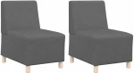 vidaXL Μοναδικός Καναπές χωρίς Χερούλια 2 pcs Σκούρο γκρι