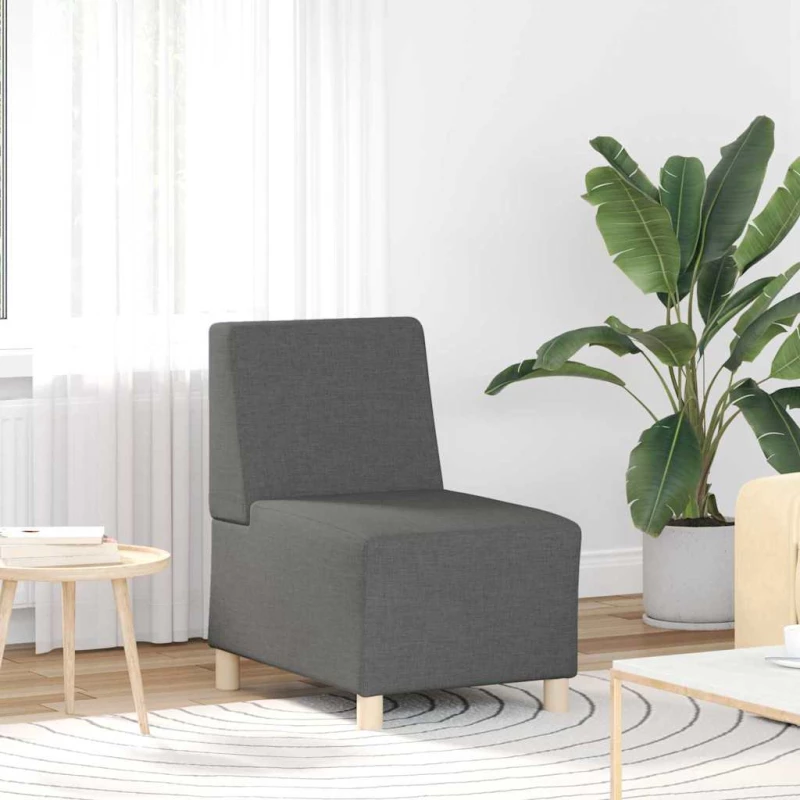 vidaXL Μοναδικός Καναπές χωρίς Χερούλια 2 pcs Σκούρο γκρι