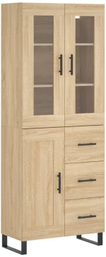 vidaXL Ντουλάπι Sonoma δρυς 69,5 x 34 x 180 εκ. από Επεξεργασμένο Ξύλο