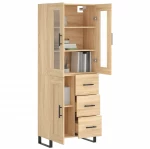 vidaXL Ντουλάπι Sonoma δρυς 69,5 x 34 x 180 εκ. από Επεξεργασμένο Ξύλο