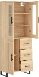 vidaXL Ντουλάπι Sonoma δρυς 69,5 x 34 x 180 εκ. από Επεξεργασμένο Ξύλο