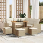 vidaXL Σετ Καναπέ Κήπου 9 pcs μπεζ και κρεμ 110 x 55 x 71 εκ
