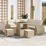 vidaXL Σετ Καναπέ Κήπου 8 pcs μπεζ και κρεμ 80 x 80 x 71 cm