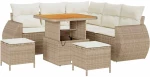 vidaXL Σετ Καναπέ Κήπου 8 pcs μπεζ και κρεμ 80 x 80 x 71 cm