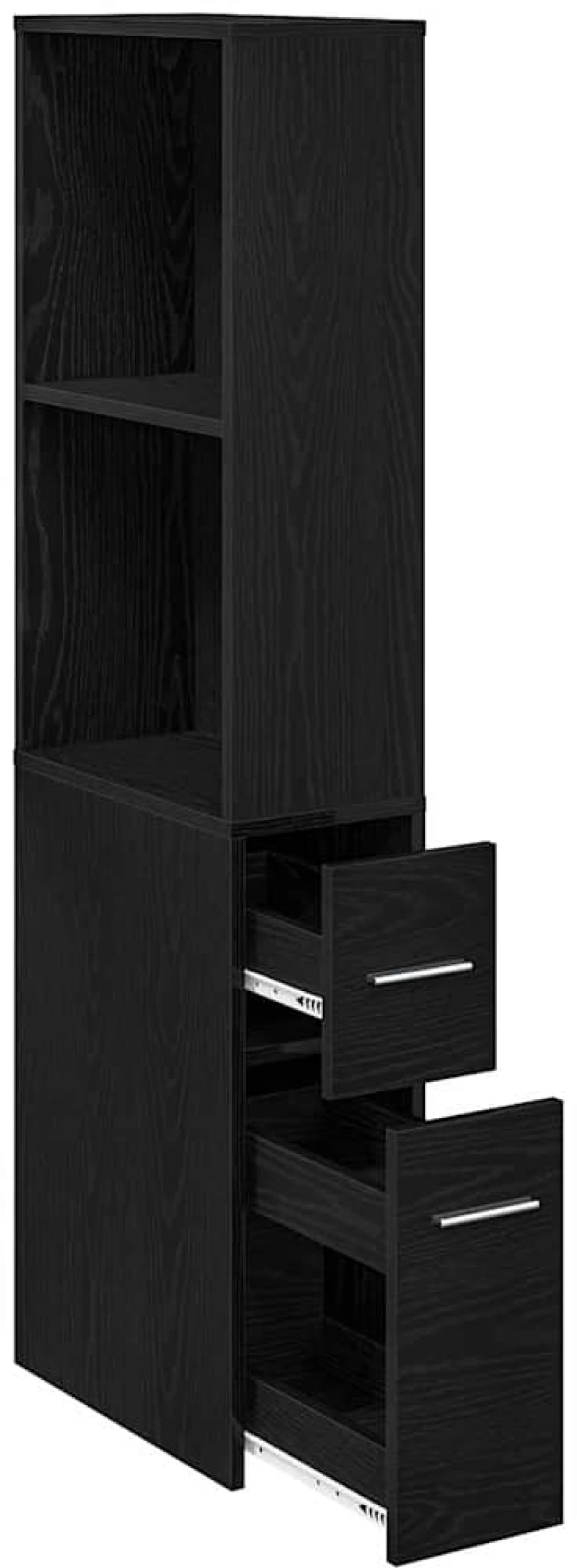 vidaXL Στενός ντουλάπι μπάνιου Μαύρη δρυς 22 x 41 x 135 εκ