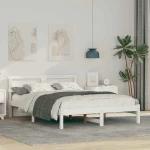 vidaXL Σκελετός Κρεβατιού Λευκό 120 x 190 cm Μασίφ ξύλο πεύκου