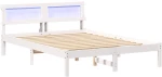 vidaXL Σκελετός Κρεβατιού Λευκό 120 x 190 cm Μασίφ ξύλο πεύκου