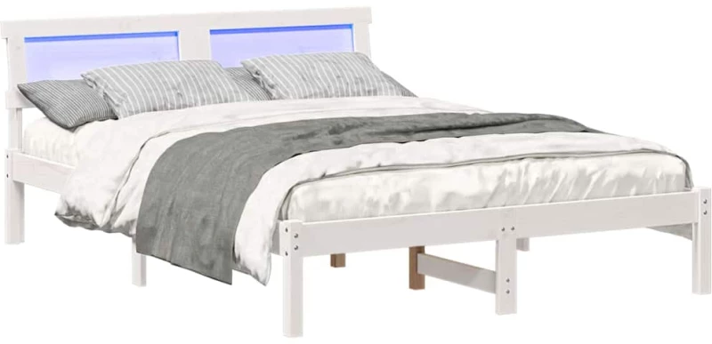 vidaXL Σκελετός Κρεβατιού Λευκό 120 x 190 cm Μασίφ ξύλο πεύκου