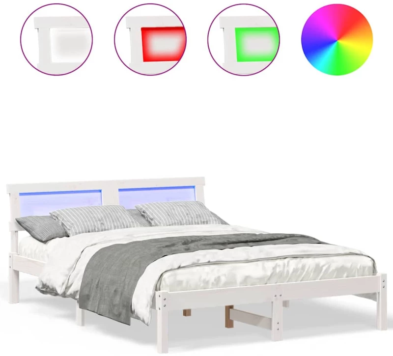 vidaXL Σκελετός Κρεβατιού Λευκό 120 x 190 cm Μασίφ ξύλο πεύκου