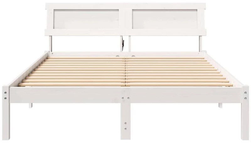 vidaXL Σκελετός Κρεβατιού Λευκό 120 x 190 cm Μασίφ ξύλο πεύκου