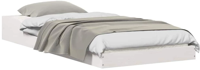 vidaXL Σκελετός Κρεβατιού Λευκό 90 x 200 cm Μασίφ ξύλο πεύκου