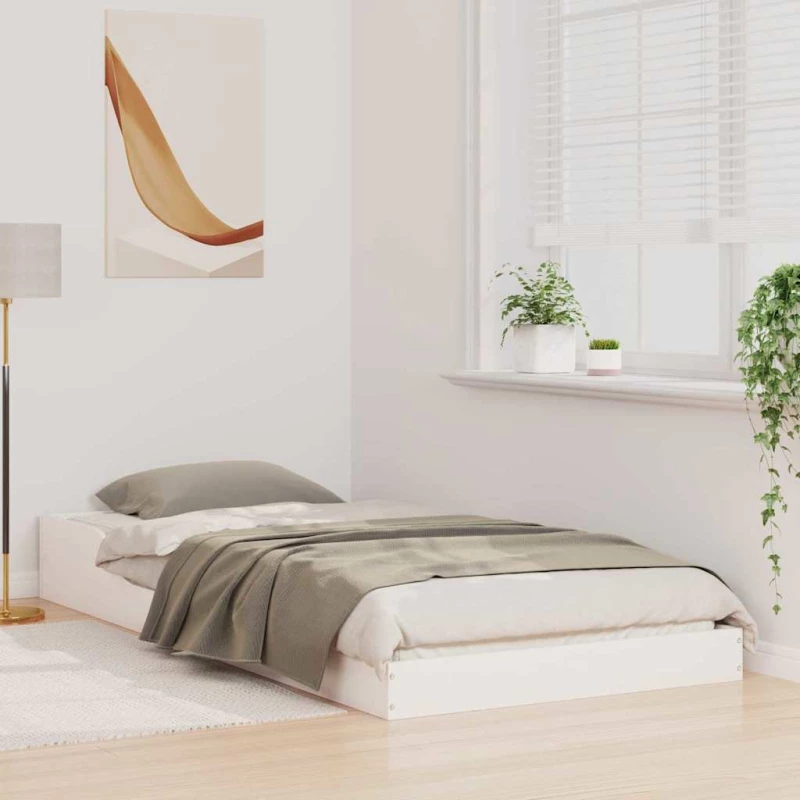 vidaXL Σκελετός Κρεβατιού Λευκό 90 x 200 cm Μασίφ ξύλο πεύκου