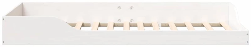vidaXL Κρεβάτι δαπέδου Λευκό 100 x 200 cm Μασίφ ξύλο πεύκου
