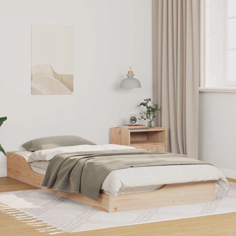 vidaXL Κρεβάτι δαπέδου Καφέ 80 x 200 cm Μασίφ ξύλο πεύκου