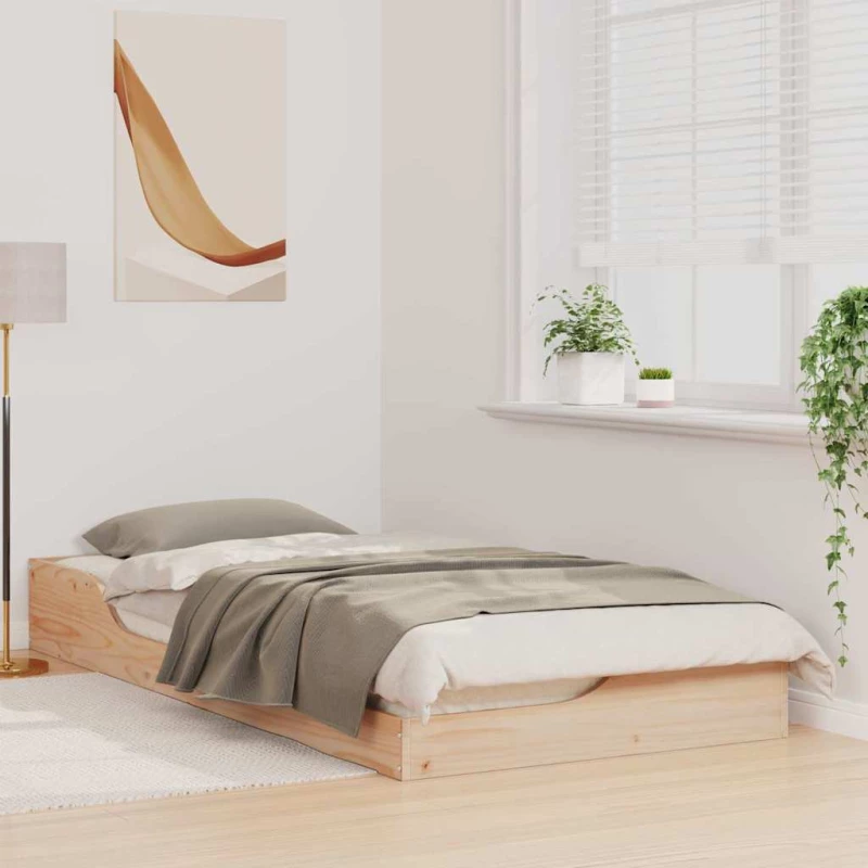 vidaXL Κρεβάτι δαπέδου Καφέ 80 x 200 cm Μασίφ ξύλο πεύκου
