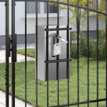 vidaXL γραμματοκιβώτιο Μαύρο 30 x 23 x 55 εκ. Ανοξείδωτο ατσάλι