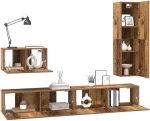 vidaXL Σετ επίπλου τηλεόρασης 4 pcs Παλαιό ξύλο 30.5 x 30 x 110 εκ.