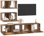 vidaXL Σετ επίπλου τηλεόρασης 4 pcs Παλαιό ξύλο 80 x 30 x 30 εκ