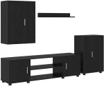 vidaXL Σετ 4 τεμαχίων για ντουλάπα τηλεόρασης 4 pcs Μαύρη δρυς