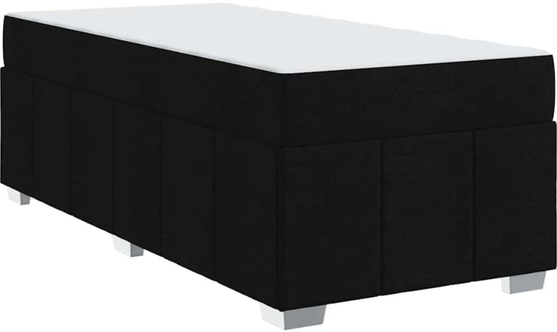 vidaXL Σκελετός Κρεβατιού με στρώμα Μαύρο 90 x 190 cm ύφασμα
