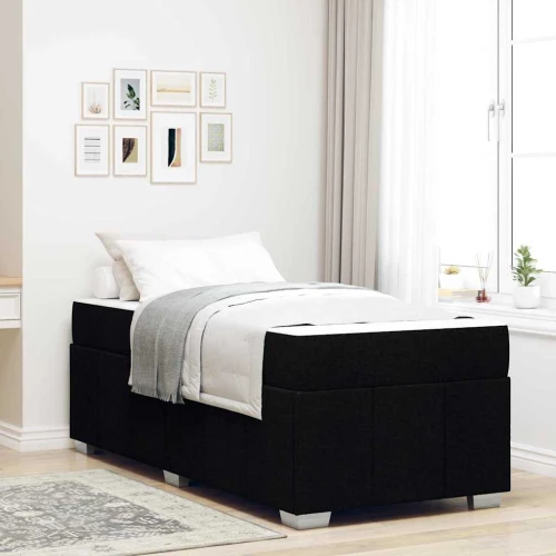 vidaXL Σκελετός Κρεβατιού με στρώμα Μαύρο 120 x 190 cm ύφασμα