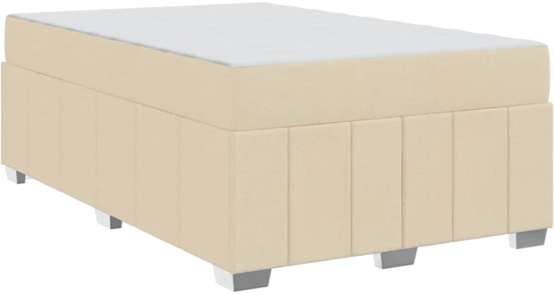 vidaXL Σκελετός Κρεβατιού με στρώμα Κρεμ 120 x 200 cm ύφασμα