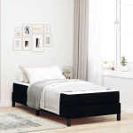 vidaXL Κρεβάτι με ελατήρια με στρώμα Μαύρο 90 x 190 cm ύφασμα