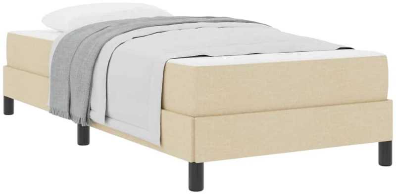 vidaXL Κρεβάτι με ελατήρια με στρώμα Κρεμ 90 x 200 cm ύφασμα