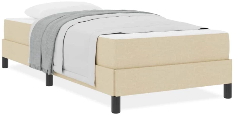 vidaXL Κρεβάτι με ελατήρια με στρώμα Κρεμ 90 x 200 cm ύφασμα