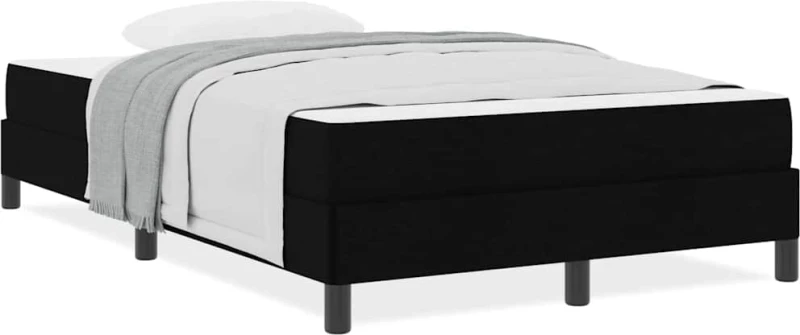 vidaXL Κρεβάτι με ελατήρια με στρώμα Μαύρο 120 x 190 cm ύφασμα