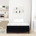 vidaXL Κρεβάτι με ελατήρια με στρώμα Μαύρο 120 x 190 cm ύφασμα