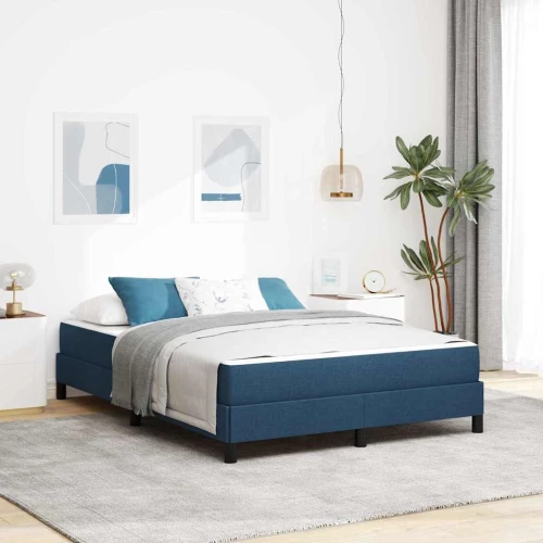 vidaXL Κρεβάτι με ελατήρια με στρώμα Μπλε 140 x 190 cm ύφασμα