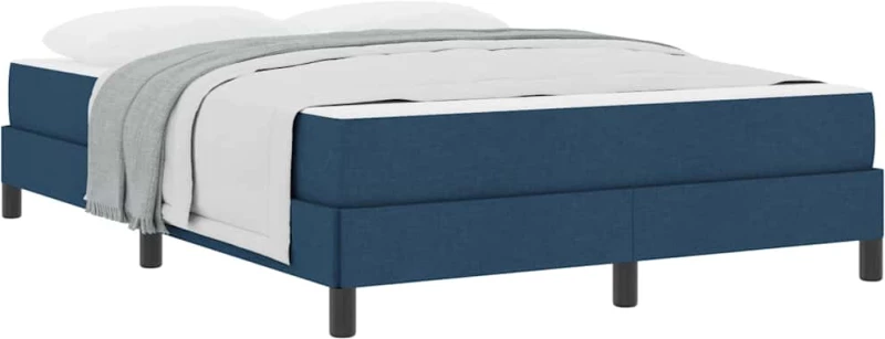 vidaXL Κρεβάτι με ελατήρια με στρώμα Μπλε 140 x 190 cm ύφασμα