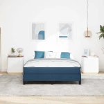 vidaXL Κρεβάτι με ελατήρια με στρώμα Μπλε 140 x 190 cm ύφασμα