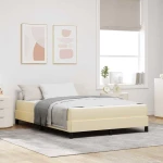 vidaXL Κρεβάτι με ελατήρια με στρώμα Κρεμ 160 x 200 cm ύφασμα