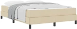 vidaXL Κρεβάτι με ελατήρια με στρώμα Κρεμ 160 x 200 cm ύφασμα