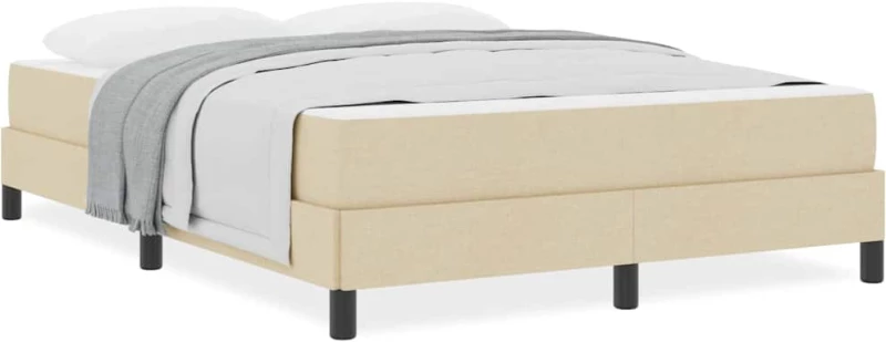vidaXL Κρεβάτι με ελατήρια με στρώμα Κρεμ 160 x 200 cm ύφασμα